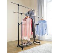 Coopers of Stortford - Expanding Clothes Rail with Swivel Wheels - Adjustable Height & Width Rolling Garment Rack for Extra Hanging Space - Easy Self Assembly