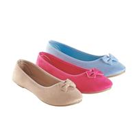 Coopers of Stortford FLEECY BALLERINA SLIPPERS (Pink, UK Footwear Size System, Adult, Women, Numeric, Medium, 8)
