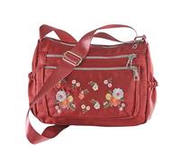 Coopers of Stortford - Floral Embroidered Crossbody Bag - Adjustable Strap with Multiple Zip and Slip Pockets