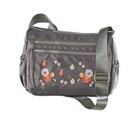 Coopers of Stortford - Floral Embroidered Crossbody Bag - Adjustable Strap with Multiple Zip and Slip Pockets