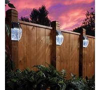 Coopers of Stortford - Glass Effect Solar Wall Lights - Outdoor LED Lighting with Smart Dusk Sensor for Fences Walls and Doorways
