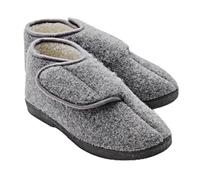 Coopers of Stortford Ladies' Wide Fit Fleece Lined Comfort Slippers UK 4-8 (Grey, UK Footwear Size System, Adult, Women, Numeric, Wide, 7)