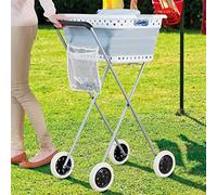 Coopers of Stortford - Laundry Trolley Foldable with a High Push Handle & Peg Pouch