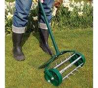 Coopers of Stortford Lawn Aerator - Manual Grass Spikes Roller, 184 Holes Per M2, Easy To Use, Metal Protection Guard, 45Cm Wide, 122Cm Long
