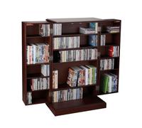 Coopers of Stortford - Media Storage Cabinet - Holds up to 578 CDs or 258 DVDs - Adjustable Shelving - Rich Mahogany Wood Finish - Dust-Proof Organised Media Solution