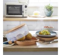 Coopers of Stortford Microwave Potato Baker, Quick Jacket Potato Cooker, Crisp Skin & Fluffy Inside, Vent & Dimpled Base, Fits 3 Potatoes, W24 X D19.8