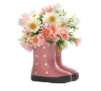 Coopers of Stortford - Mixed Artificial Flowers in Boots - Realistic Pre-Arranged Faux Floral Display, No Maintenance Decorative Wellies Ornament