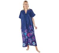 Coopers of Stortford - Navy Zip Front Kaftan - Flattering Silhouette with Lightweight Comfort - Full-Length Zip & Side Pockets - Sizes S/M to L/XL - 100% Machine Washable Polyester (14-16)