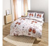 Coopers of Stortford - Owl Duvet Set with Pillowcases - Reversible Bedding with Blossom and Grass Print - Soft Easy Care Polyester - Single, Double & King Sizes (Double)