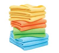 Coopers of Stortford - Pack of Ten Recycled Microfibre Cleaning Cloths - Colour Coded Cloths for Kitchen Bathroom and Windows, 30 x 30cm