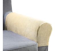 Coopers of Stortford - Pair Stretch Arm Covers - Protective Chair Armrest Slipcovers - Elastic Durable Fabric - Machine Washable - Fits Most Chairs - 52x18cm