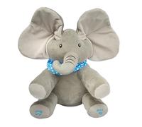 Coopers of Stortford - Peek-a-Boo Elephant Toy - Interactive Battery Operated - Sings & Flaps Ears - Soothing Melodies for Babies & Toddlers - Tummy Time & Playtime Fun - 33cm Soft Plush