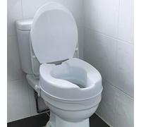 Coopers of Stortford - Raised Comfort Toilet Seat with Lid - 10cm Height Increase, Universal Fit, Easy to Install, Hygienic White Plastic