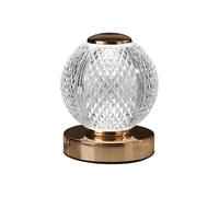 Coopers of Stortford - Rechargeable Crystal Lamp, with 3 Brightness Levels - Table Lamps for Living Room and Bedroom - Small Table Lamp, Lights Up When Touched - Crystal Table Lamp, Incl. USB Cable