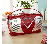 Coopers of Stortford - Retro CD Boombox with AM/FM Radio - Portable Sound System, Containing USB Port, MP3 and Stereo Speakers - Mains or Battery-Powered Home Radio with LCD Display