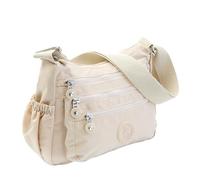 Coopers of Stortford - RFID Travel Organiser Bag - Compact Multi Pocket Nylon Crossbody with Secure Zip Pockets for Cards Passports and Documents (Stone)
