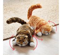 Coopers of Stortford Rolling Laughing Cat, Tabby or Ginger Soft Toy with Sound & Movement in Burnt Orange Coopers of Stortford Burnt Orange