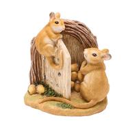 Coopers of Stortford - Secret Mouse Door Garden Ornament - Fairy Tale Tree Decoration with Cheeky Mice - Made from Weather Resistant Polyresin