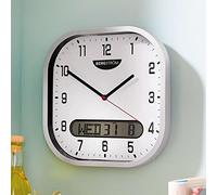 Coopers of Stortford - Square Wall Clock with Date & Easy-Read Analogue Face - Analogue Clock, with Digital Display - Battery Operated with Quartz Accuracy, 27cm