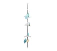 Coopers of Stortford - Tension Shower Shelf - Adjustable Twist & Lock Pole - 4-Tier Bathroom Storage - No Drilling Required - Includes Hooks for Accessories