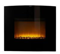 Coopers of Stortford - Wall-Mounted Electric Fireplace with 26in Tempered Glass Screen - Adjustable Flickering Flame, 2 Heat Settings and Floor Stand - Remote Control, H61.4 x W66 x D28cm