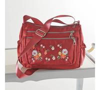 Coopers of Stortford Women's Floral Embroidered Crossbody Bag with Adjustable Strap in Burgundy Coopers of Stortford Burgundy One Size