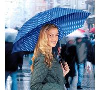 Coopers of Stortford - Windproof Umbrella with Vented Canopy, Sturdy Frame & Rubberised Grip Handle - Compact Folding Umbrella with Carry Sleeve and Shoulder Strap