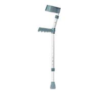 Coopers PVC Handle Double Adjustable Elbow Crutch - Small - Single | Lightweight Crutch for Adults | Height Adjustable Elbow Crutch | Hospital Crutch | Soft Touch PVC Handle