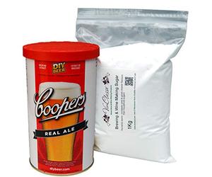 Coopers Real Ale - 40 Pint Homebrew Beer Ingredient Kit Including 1Kg Vin rewing Sugar