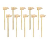COOPHYA 10 Pieces Wooden Mini Crab Mallets with 26-Point Double Groove Design, Portable Small Hammers for Crab, Lobster, and Cake Cracking in Kitchen and Dining Use