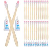 COOPHYA 100pcs Disposable Toothbrushes Small Toothpaste Plastic Portable Individually Wrapped for Outing and Business Trips Assorted Style