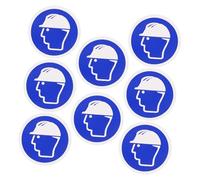 COOPHYA 10pcs Blue Pvc Hard Hat Wearing Sticker with Mandatory Safety Helmet Label, Easy to Apply and Remove, Prevents Potential Accidents, Suitable for Workplace Environments