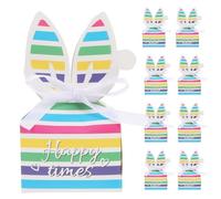 COOPHYA 10pcs Bunny Shape Boxes Made of Sturdy Paper with Assorted Colours, Cute and Adorable Design for Easter Day and Birthday Party Treats
