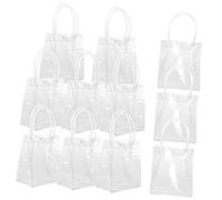 COOPHYA 10PCS Clear Present Bags with Bottom Transparent Wine Bottle Tote Bags for Parties Weddings Candy Storage Durable Stylish Portable Household Packaging