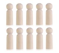 COOPHYA 10pcs DIY Wooden Peg Dolls Plain Blank Figures for Painting, Unfinished Wood Craft Cake Toppers Suitable for Wedding Party Decorations