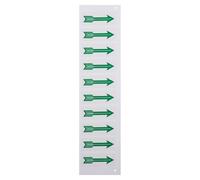 COOPHYA 10pcs Green Directional Arrow Stickers Made of Pp Synthetic Paper for Pipeline Flow Direction Indication, Safe and Reliable Decals Suitable for Industrial and Safety Signage