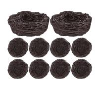 COOPHYA 10pcs Mini Resin Bird Nest with Eggs, Realistic Look and Compact Design Decorative Bird's Egg Nest Ornaments for Home Decor and Microlandscape Sand Table Decorations