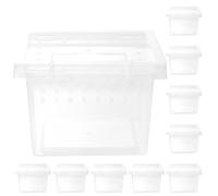 COOPHYA 10pcs Plastic Reptile Habitat Boxes with Design and Ventilation, Safe and Reliable Breeding Containers for Lizards and Geckos, Portable Insect Breeding and Transport Terrariums