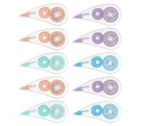 COOPHYA 10pcs Portable Correction Tape Convenient Tape Double-headed Design Easy to Use Cover The Area for Handwritten Documents Students Plastic Assorted Colour