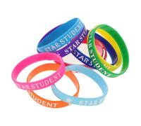 COOPHYA 10Pcs Star Student Silicone Wristbands for Comfortable Reward Bracelets Motivational Bands for School Classroom Recognition and Sports Activities