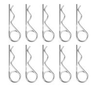 COOPHYA 10pcs Steel R-shaped Double Ring Spring Pins Trailer Tow Bar Locking Pins for Automotive Machinery Workshop Power Equipment