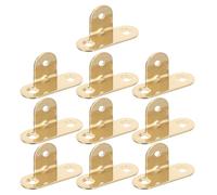 COOPHYA 10pcs T-Shaped Brass Corner Braces with Thickened Design, 90 Degree Angle Metal Brackets for Furniture, Effortless Installation for DIY Home Projects and Workbench Shelves
