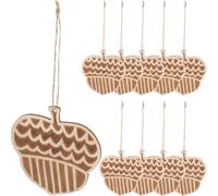 COOPHYA 10pcs Wooden Ornaments Cone Shape with Blank Surface Great for DIY Use Rustic Wood Craft Decorations for Office and Study Room