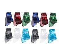 COOPHYA 12pcs Celluloid Thumb Guitar Picks for Bass Acoustic Guitar Ultra Thin Lightweight Finger Plectrums Durable Standard for Right Handed Players Red White Black Blue Green