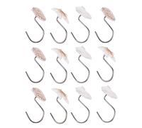 COOPHYA 12pcs Creative Curtain Hooks Seashell Shape Hooks Stainless Steel Resin Decorative Design Avoid Getting Shower Curtain Dirty Home Decoration Bathroom Random Color