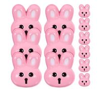COOPHYA 12Pcs Pink Resin Rainbow Buttons Rabbit Shape for Clothes and Shoes, Easy to Sew and Ornamental DIY Crafts Project Accessories for Decorating Clothes