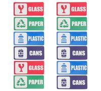 COOPHYA 12pcs Recycling Trash Bin Stickers Label Stickers for Containers 5.91x2.76x0.04in Pvc All-weather Durability Fade-resistant Clarity for Public Areas and Office