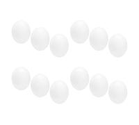 COOPHYA 12pcs White Delicate Plastic Fake Eggs for Doves and Pigeons Multi-function Realistic round Household Egg Props Suitable for Easter and Interior Decoration