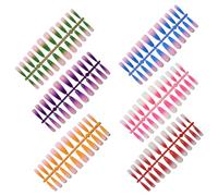 COOPHYA 144pcs Detachable Fake Nail Tips Gradient Fake Nails Tips Abs Material Easy to File Easy to Trim Full Cover for People Who Need Manicure Weekend Dating Christmas New Year