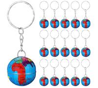 COOPHYA 16Pcs Globe Keychain Set with Planet Pendants, Novelty Earth Keyrings for Backpack Accessories and Party Favors, Women’S Keyring Charms Collection